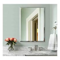 Espelho Bisotê 50x70Cm Decorativo de Banheiro Quarto com Suporte