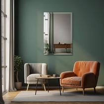 Espelho Bisotê 60x40 Cm Sala Hall + Kit Com Fixação Fácil