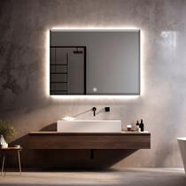Espelho Bisotê Com Led 70x50 Cm Retangular Sala Closet Hall - Flash Glass