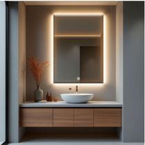Espelho Bisotê Com Led 80x60 Cm Retangular Decorativo Luxo