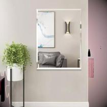 Espelho Bisotê de Parede Retangular Decorativo Moderno para Sala Quarto Banheiro Cozinha Hall 70x50 - Brovália