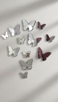 Espelho Borboleta Decorativo Kit 12pç Acrílico