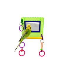 Espelho Brinquedo Com Argola Para Ring Neck Calopsita Periquitos Cor Verde Toco Tucano