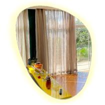 Espelho C/ Led Lapidado Grande 80cm Decorativo Branco Quente Espelho C/ Led Lapidado Grande 80cm Decorativo Branco Quente