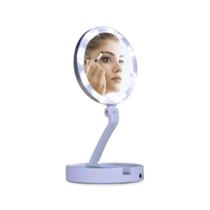 Espelho c/led maquiagem dobravel portatil aiker - ah-001