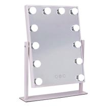 Espelho Camarim Grande 12 LEDS Touch 3 Tons Ajustavel Rotaçao 360 Graus Maquiagem Penteado Mesa Penteadeira Bancada