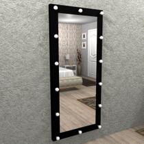 Espelho Camarim PRETO de parede com iluminação em Lampada - ESP04 - CAMARIM MÓVEIS