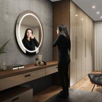 Espelho Camarim Redondo D100 Cm Retro Iluminado Acionamento Touch