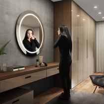 Espelho Camarim Redondo D70 Cm Retro Iluminado Acionamento Touch