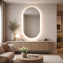 Espelho Cápsula Com LED 3 Tons de Cores e Touch Screen