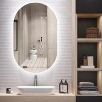 Espelho Cápsula com Luz de LED Flutuante e Touch Screen - Design Premium