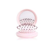 Espelho circular dobrável Comb WOIWO, massagem de cabelo, rosa, ABS