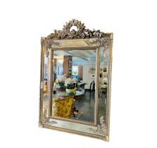 Espelho Classico Europeu Moldura Nobre Prata Coroa Formosa