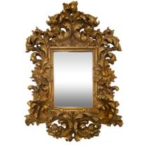 Espelho Classico Europeu Moldura Ric em Detalhe Dourado Luxo