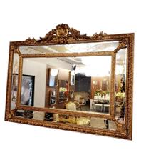 Espelho Classico Francês Horizontal Moldura Entalhada Luxo