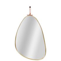 Espelho Com Alça De Couro Formato Orgânico CT3912