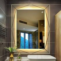 Espelho Com Led 60x40 Cm Retangular Luz Indireta Com Touch Espelho Com Led 60x40 Cm Retangular Luz Indireta Com Touch