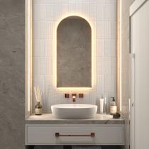 Espelho Com Led Base Reta 100x50 Moderno Decorativo