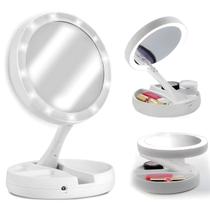Espelho com Led Facial Camarim Articulado Porta Maquiagem