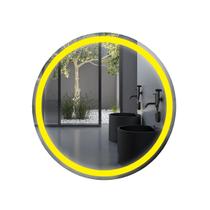 Espelho Com Led Redondo Touch 80x80 Cm Jateado Sala Banheiro Espelho Com Led Redondo Touch 80x80 Cm Jateado Sala Banheiro