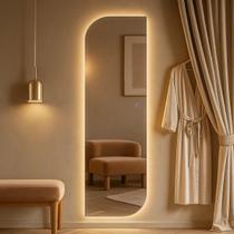 Espelho com LED Touch Bivolt 3 Cores Quente Neutra Fria Grande 150x40cm Corpo Inteiro para Quarto Sala Vidro 3mm Sem Moldura LOPAZZI