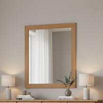 Espelho com Moldura 90x78cm em Madeira Maciça Linha Prata Espelho com Moldura 90x78cm em Madeira Maciça Linha Prata