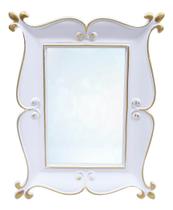 Espelho Com Moldura Branca Estilo Porta Retrato 22x17cm