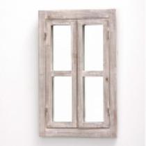 Espelho com moldura de madeira formato janela - BTC Decor