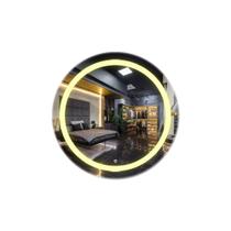Espelho com Touch e Led 3 cores 70x70 Jateado para Salão e Barbearia
