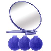 Espelho compacto a granel espelho de maquiagem redondo para bolsa, conjunto de 3, 2.6 "L x 2.37" W (azul)