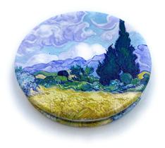 Espelho compacto Aesage Art Van Gogh Wheat Field & Cypress Espelho compacto Aesage Art Van Gogh Wheat Field & Cypress
