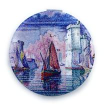 Espelho compacto Aesage Small Fold Pocket Pocket Purple Leather