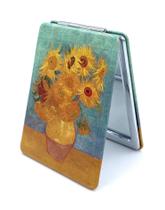 Espelho compacto Aesage Square Van Gogh com estampa de girassóis Espelho compacto Aesage Square Van Gogh com estampa de girassóis