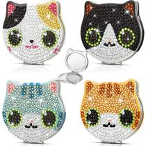 Espelho compacto de pintura de diamante Marsui 4 unidades para mulheres Espelho compacto de pintura de diamante Marsui 4 unidades para mulheres