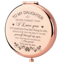 Espelho compacto GAOLZIUY Rose Gold para filha da mãe