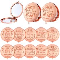 Espelho compacto Huwena Christian Bible Verse para mulheres x12 Espelho compacto Huwena Christian Bible Verse para mulheres x12