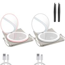 Espelho compacto Milishow LED Light 1x/10x com ampliação rosa