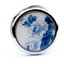 Espelho compacto Mpowtech Blue para mulheres e meninas 1x/2x Magnify