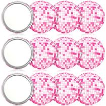 Espelho compacto Qunclay Disco Ball Vintage Round 7 cm rosa x12
