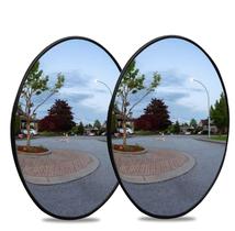 Espelho convexo BESEA 2PACK 45cm preto montado na parede interna/externa