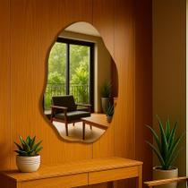 Espelho Corpo inteiro Orgânico grande Decorativo Banheiro Sala 70x50 Lapidado