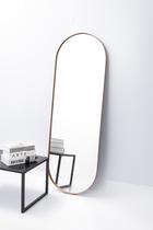 Espelho Corpo Inteiro Oval Grande 150x50 Decoração Moldura em Metal