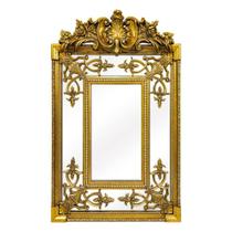 Espelho Cristal Bisotado Vertical Classico Ouro Envelhecido