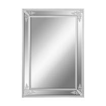 Espelho Cristal Moldura Branca Detalhes Classicos Luxo