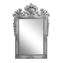 Espelho Cristal Moldura Classica Prata Rica em Entalhes Luxo