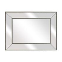 Espelho Cristal Moldura Prata Finos Traços Qualidade Luxo