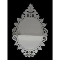 Espelho Cristal Veneziano Grande Oval Vertical