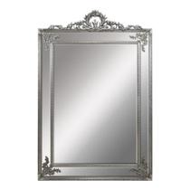 Espelho Cristal Vertical 200x136cm Moldura Coroa Prata Luxo