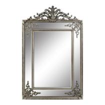 Espelho Cristal Vertical Classico Entalhada Prateada Luxo