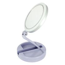 Espelho De Aumento 10x Com Luz De Iluminação Led De Mesa Dobrável E Articulável
